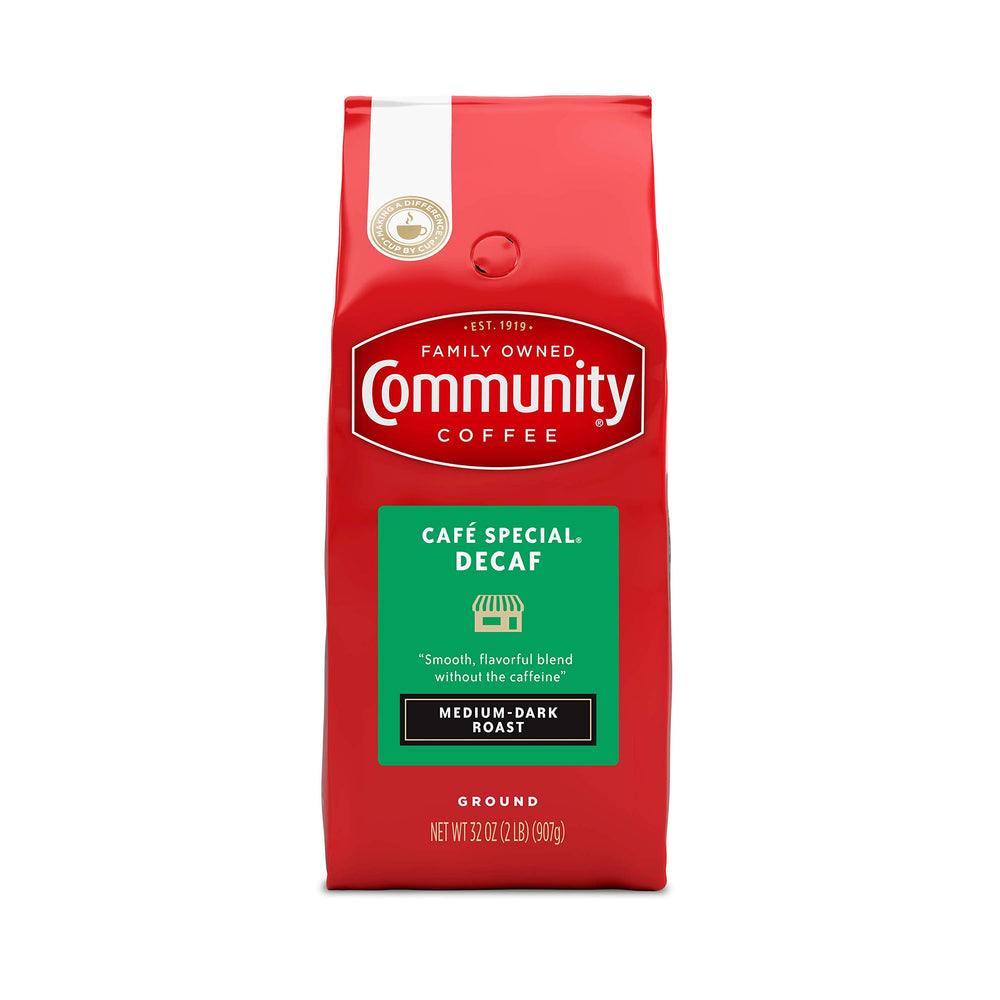Community Coffee bolsa frente mostrando el empaque y beneficio de frescura