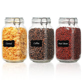 ComSaf front view of three square jars showing neat organization and storage benefit