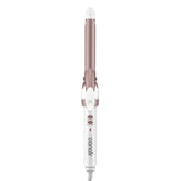 Conair rizadora frontal blanca y rosa dorado mostrando diseño y ergonomía