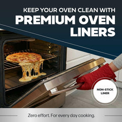 Cooks Innovations alfombrilla en uso dentro del horno atrapando derrames