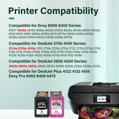 Cool Toner detalle de la etiqueta 67XL y lista de impresoras compatibles