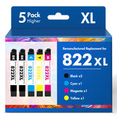 Cool Toner frontal del paquete de cinco cartuchos 822XL mostrando colores y marca