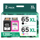 Cool Toner pack frontal mostrando cartuchos 65XL y guía, ahorro y compatibilidad