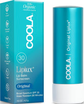 COOLA Liplux frente del bálsamo mostrando envase compacto y protección