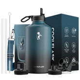 Coolflask vista frontal que muestra el diseño y capacidad para hidratación prolongada