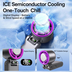 Coolhill ventilador colocado en mesa en posición plegada para uso sobremesa estable