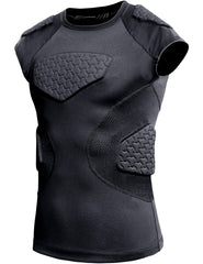 COOLOMG vista frontal de la camiseta acolchada, protección visible y perfil bajo
