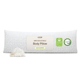 Coop Home Goods vista frontal de la almohada corporal mostrando longitud y forma