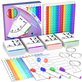 COOVA vista frontal del set educativo mostrando tarjetas y Pop It como herramienta didáctica