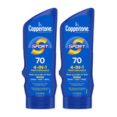 Coppertone pack frontal con dos botellas, protección práctica para actividades