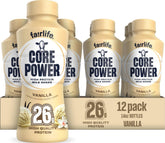 Core Power botella frontal vainilla mostrando etiqueta y tamaño, conveniencia inmediata