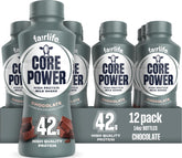 Core Power botella frontal mostrando etiqueta y beneficio recuperación