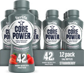 Core Power botella frontal fresa mostrando diseño y fácil consumo