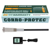 Corro-Protec vista frontal del anodo y empaque, protección prolongada