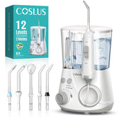 COSLUS E2 vista frontal del irrigador con controles y base, limpieza eficaz
