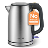 Cosori hervidor frontal de acero inoxidable 304, diseño robusto y sin plástico