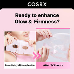 COSRX textura de hidrogel en primer plano, hidratación intensa visible