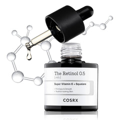 COSRX frasco frontal mostrando diseño y beneficio anti-edad