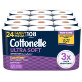 Cottonelle empaque frontal mostrando 24 Family Mega, conveniencia