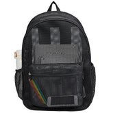 COVAX mochila frontal negra mostrando diseño y capacidad