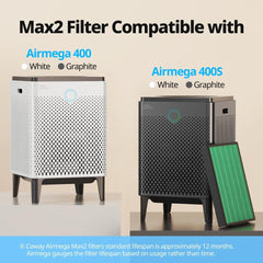 Coway filtro instalado en Airmega 400 demostrando ajuste sencillo y rendimiento