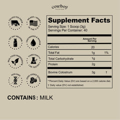 COWBOY COLOSTRUM textura en polvo cercana que resalta su cremosidad natural
