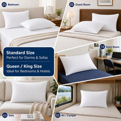 CozyLux conjunto de almohadas colocadas sobre cama, aspecto acogedor