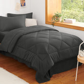 CozyLux edredón frontal Twin XL en gris oscuro, aspecto pulcro y moderno