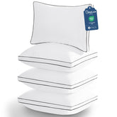 CozyLux frontal paquete de cuatro almohadas mostrando aspecto pulcro y beneficio de renovación