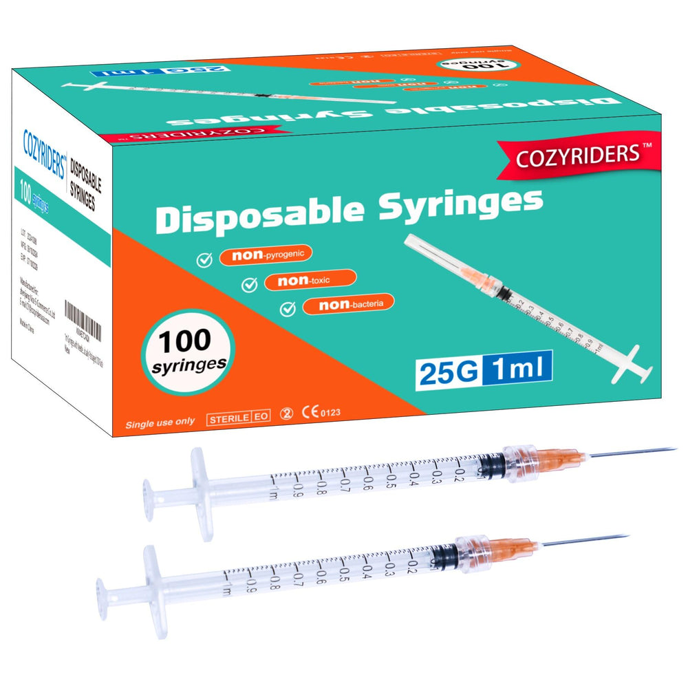 COZYRIDERS jeringa 1 ml vista frontal para dispensar líquidos con precisión