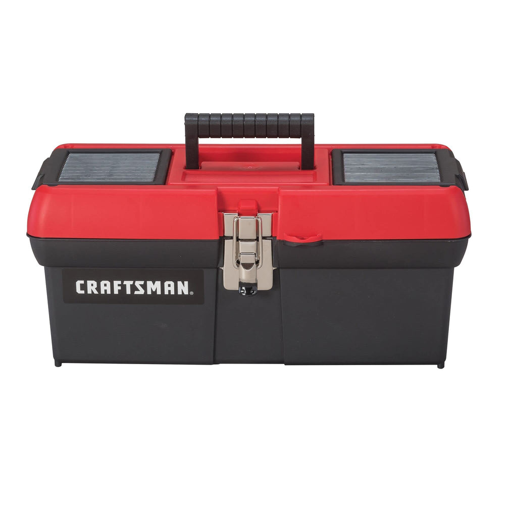 CRAFTSMAN caja de herramientas 16" vista frontal con cierre metálico y asa ergonómica