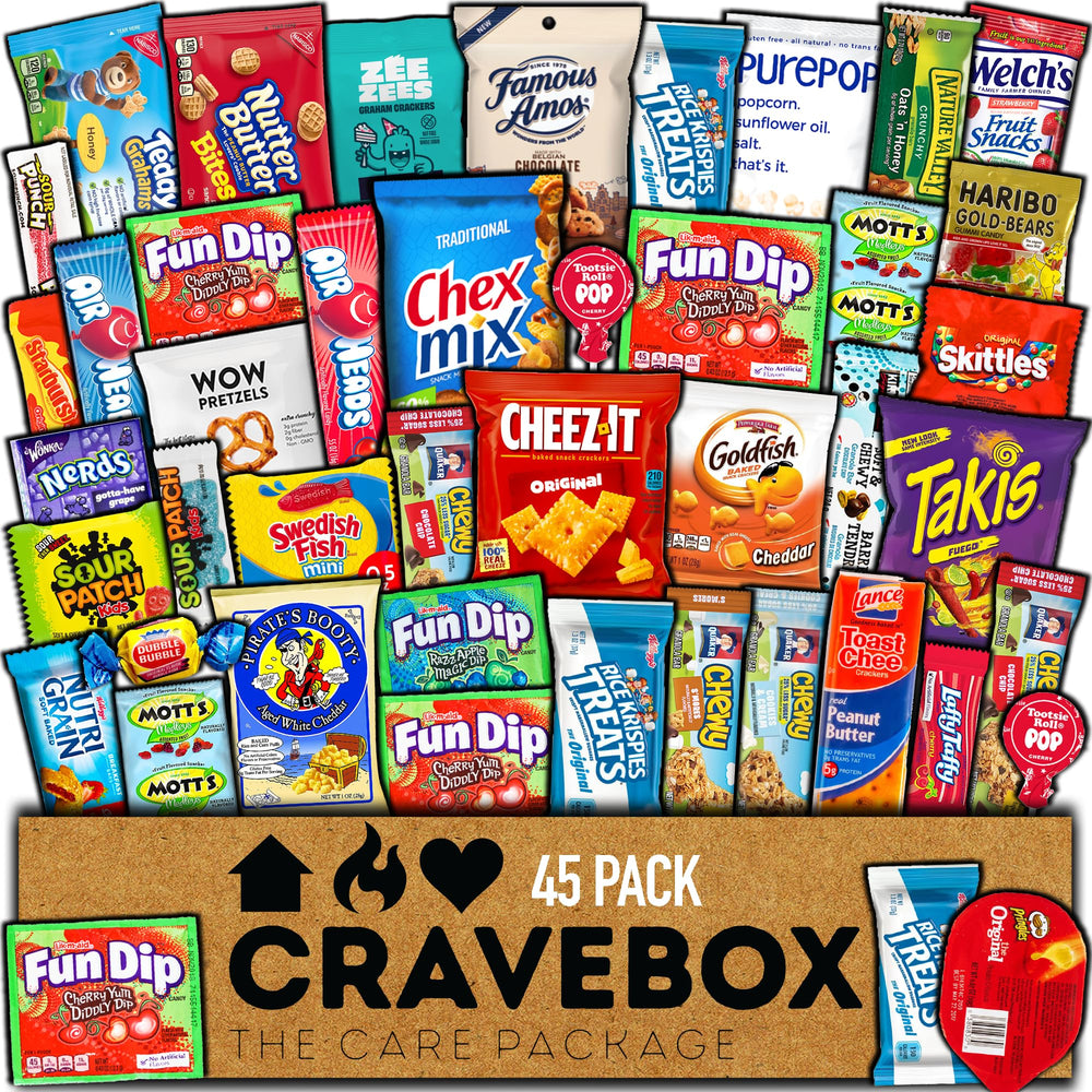 CRAVEBOX caja exterior abierta mostrando la variedad y conveniencia para regalar