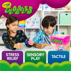 Crayola Globbles primer plano de textura pegajosa para estimulación táctil