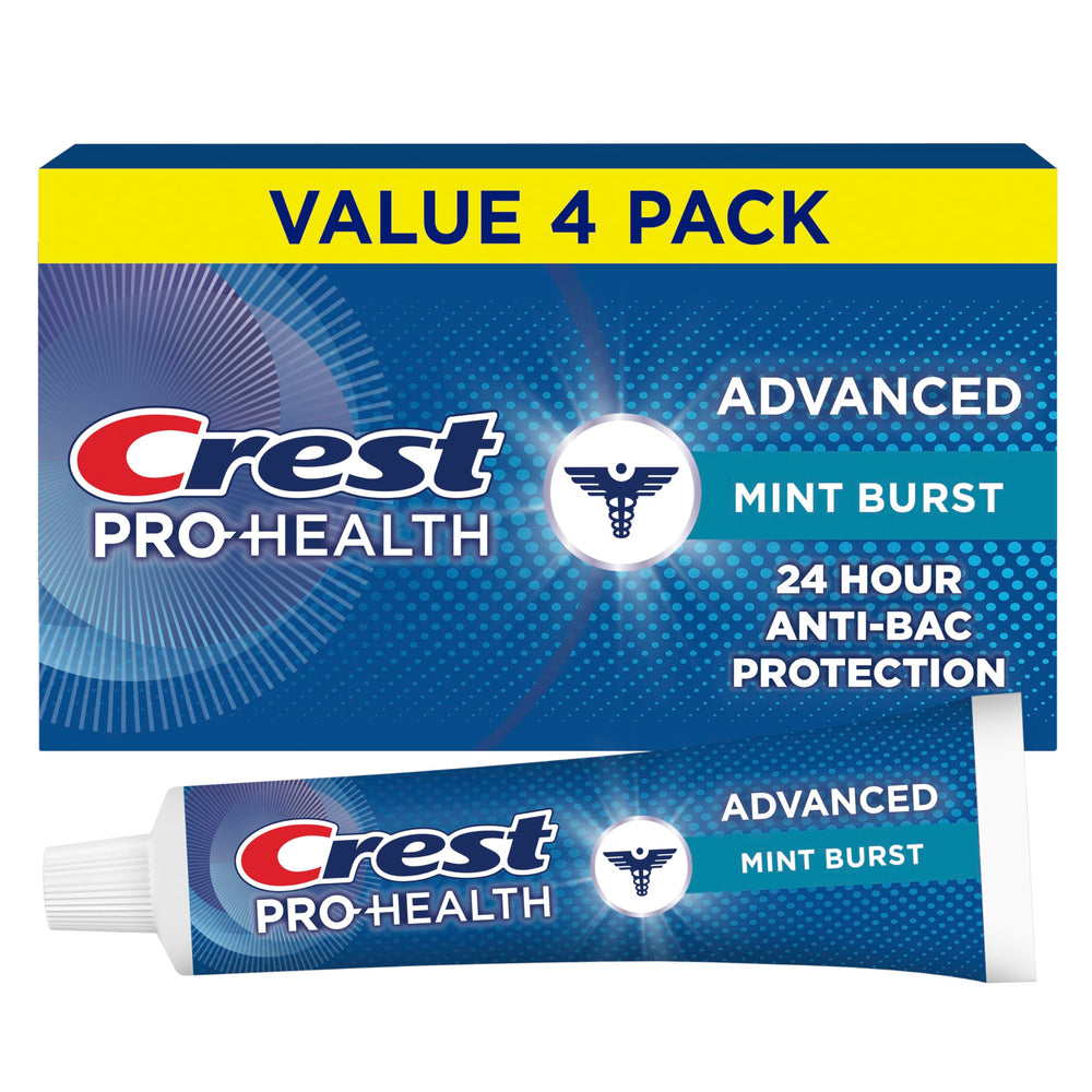 Crest tubo frontal mostrando etiqueta y beneficio de protección