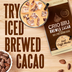 Crio Bru textura del cacao molido destacando color y pureza