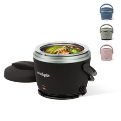 Crock-Pot vista frontal negra licorice con diseño elegante y portátil