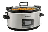 Crock-Pot vista frontal en acero inoxidable que aporta limpieza y resistencia