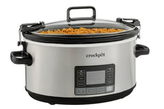 Crock-Pot vista frontal en acero inoxidable que aporta limpieza y resistencia