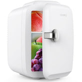 CROWNFUL mini nevera frente compacto mostrando tamaño y beneficio portátil