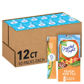 Crystal Light paquete frontal mostrando 12 cajas y beneficio conveniencia