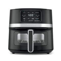 Cuisinart freidora de aire vista frontal con acabado inoxidable, apariencia profesional y ahorro de espacio