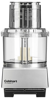 Cuisinart vista frontal cromada con diseño robusto y ahorro de tiempo