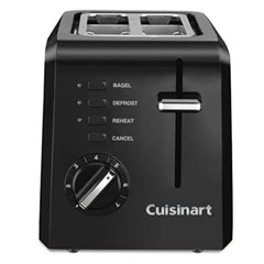 Cuisinart vista frontal negro, diseño compacto y elegante