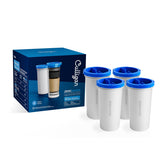Culligan paquete de 4 filtros mostrando frontal y embalaje, conveniencia de repuestos