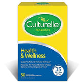 Culturelle frente del empaque mostrando 50 cápsulas y beneficio de respaldo clínico