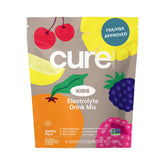Cure Hydration paquete frontal mostrando 15 sobres, fácil transporte