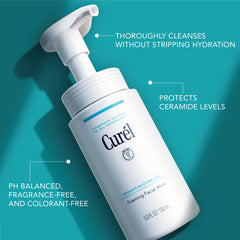 Curel producto en mano 5 oz que muestra escala y manejo fácil