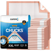 Curera Chucks front packaging showing XXL 25-pack protection
