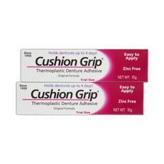 Cushion Grip vista frontal del empaque mostrando tamaño de viaje y conveniencia