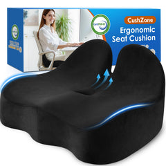 CushZone vista frontal del cojín mostrando forma ergonómica y tamaño mayor